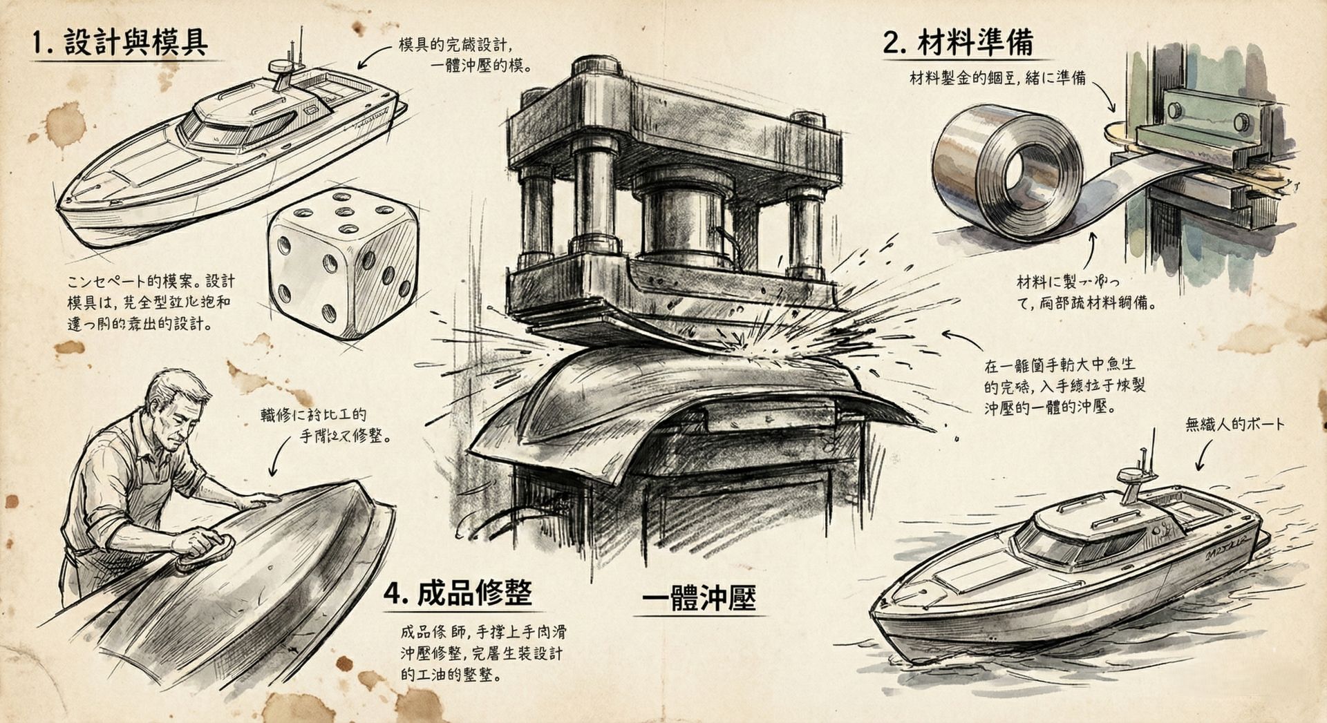 產業示意圖：無人艇技術